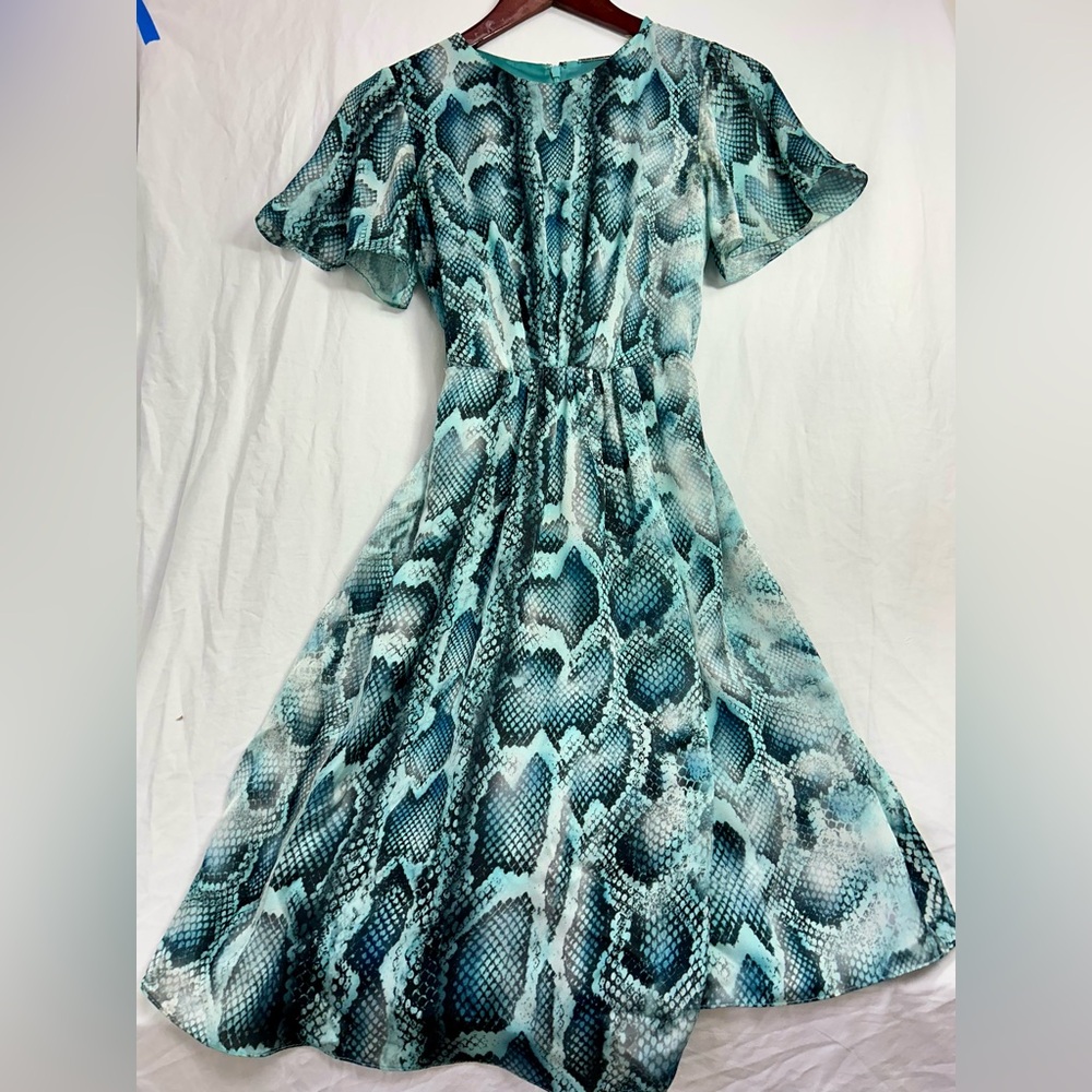 Elie Tahari silk dress python print